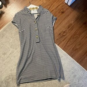 Sail to Sable navy and white striped dress size large